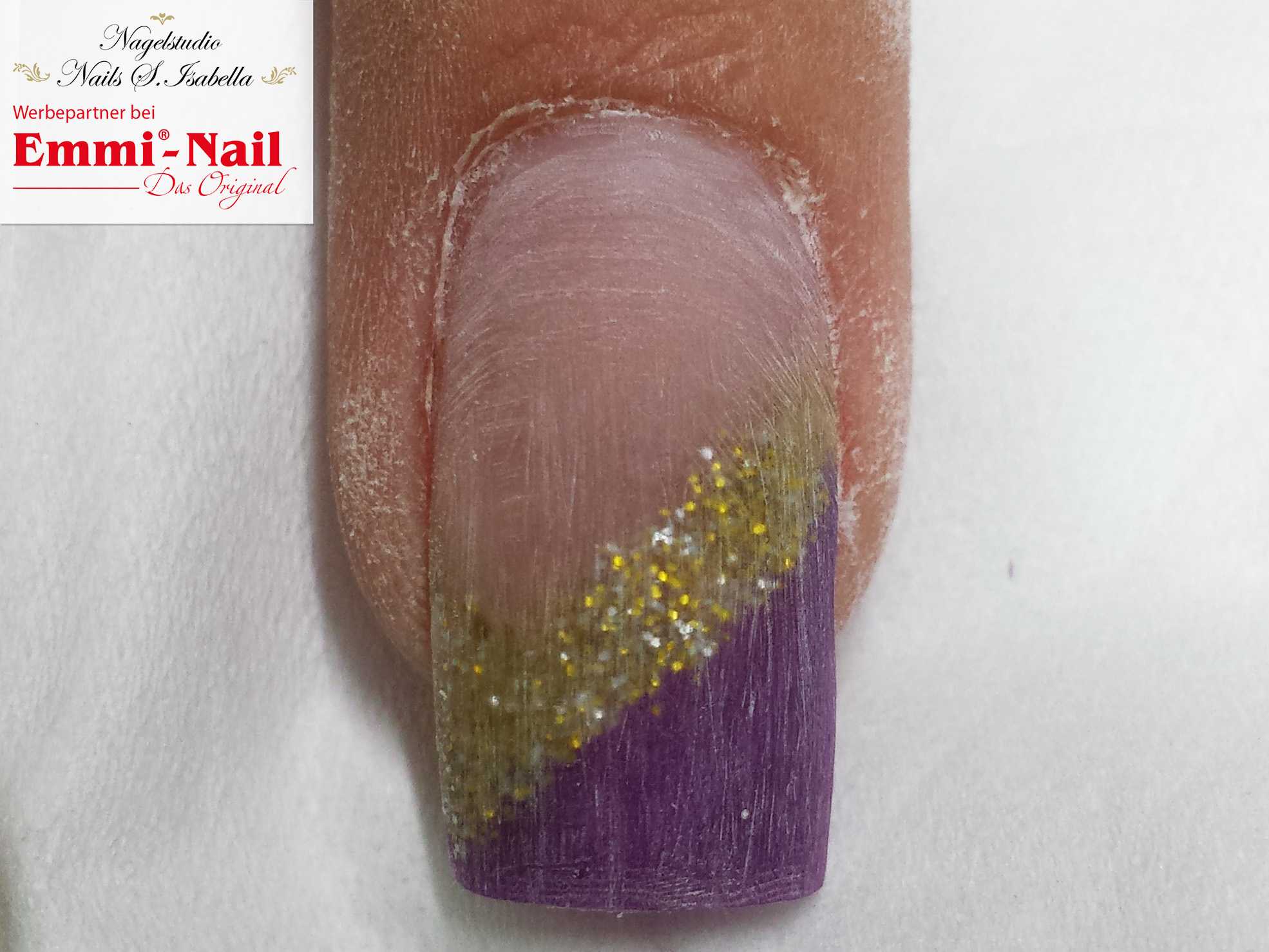 Purple Gold Glitter Emmi Nail